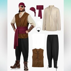 Medieval Pirate Costume Large